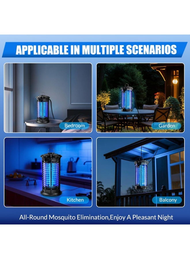 Electric Mosquito Killer, Mosquitoes and Flying Insects Zapper, Electric Mosquito, Fly Zapper, Bug Zapper of Inside and Outside, Portable UV Indoor and Outdoor Flying Fly Insect Killer Electronic UV Lamp for Home, Bedroom, Kitchen, Office - Image 5