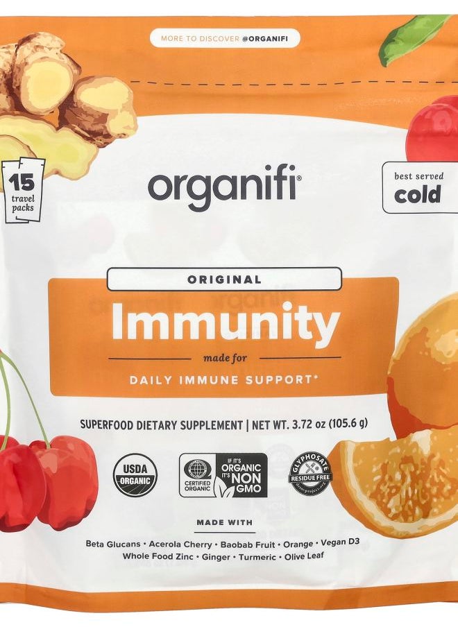 Organifi Original Immunity 15 Travel Packs 3.72 oz (105.6 g) 