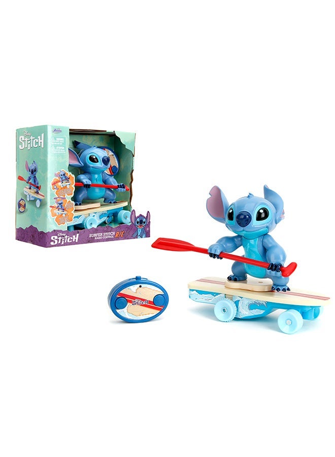 JADA Toys Disney Lilo & Stitch Surfer Stitch Remote Controlled Vehicle with Rotation and Wheelie Function, Toys for Kids and Adults – 25 cm Scale, Multicolor - Image 1