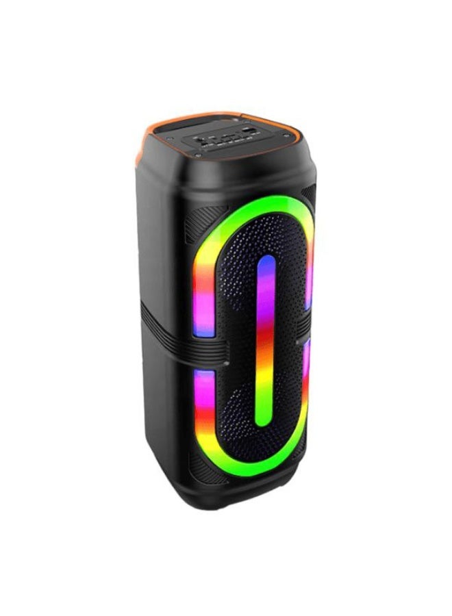 Bluetooth Subwoofer 2 speakers with External Microphone -with two speakers Multimedia Speaker - Portable Wireless Speaker with RGB LED Light and Rechargeable Battery for Smartphones, TV, Tablets, and Computers - Wireless Speaker - Image 4