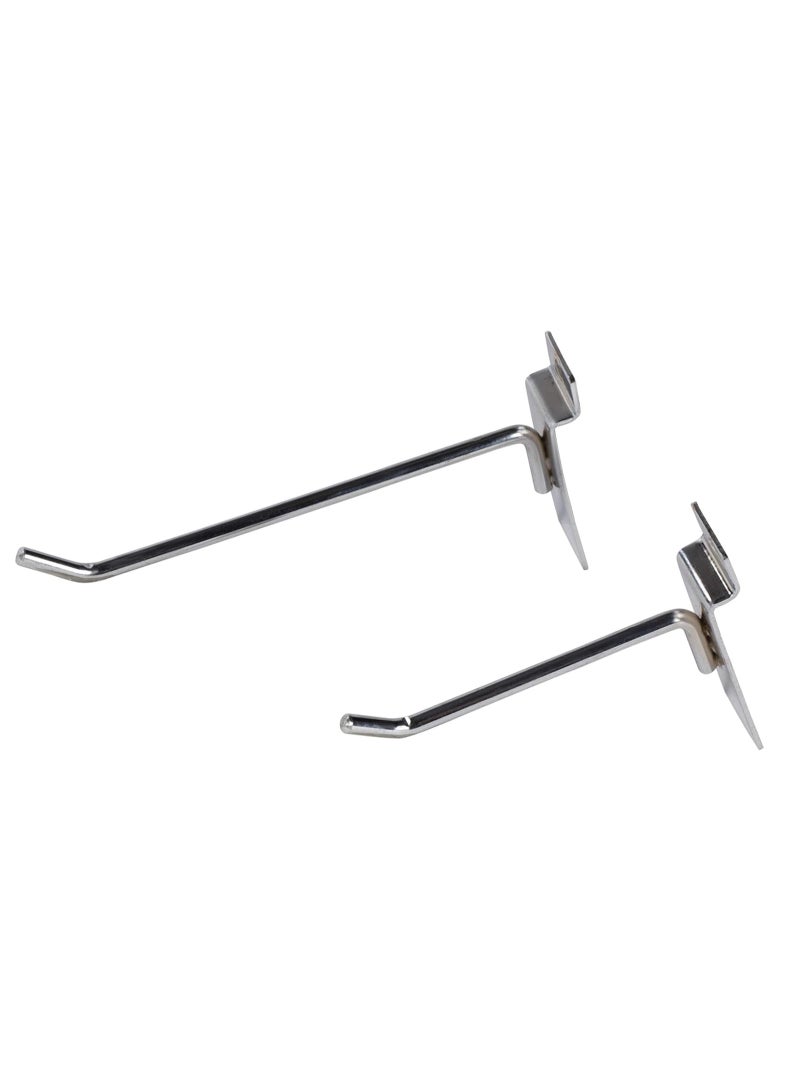 NJM Slatwall Hooks - 12-Pack 4-Inch and 6-Inch Assorted Board Display Hooks for Panel, Single Rod Heavy Duty Metal Slatwall Hooks, For Retail Display - Image 2