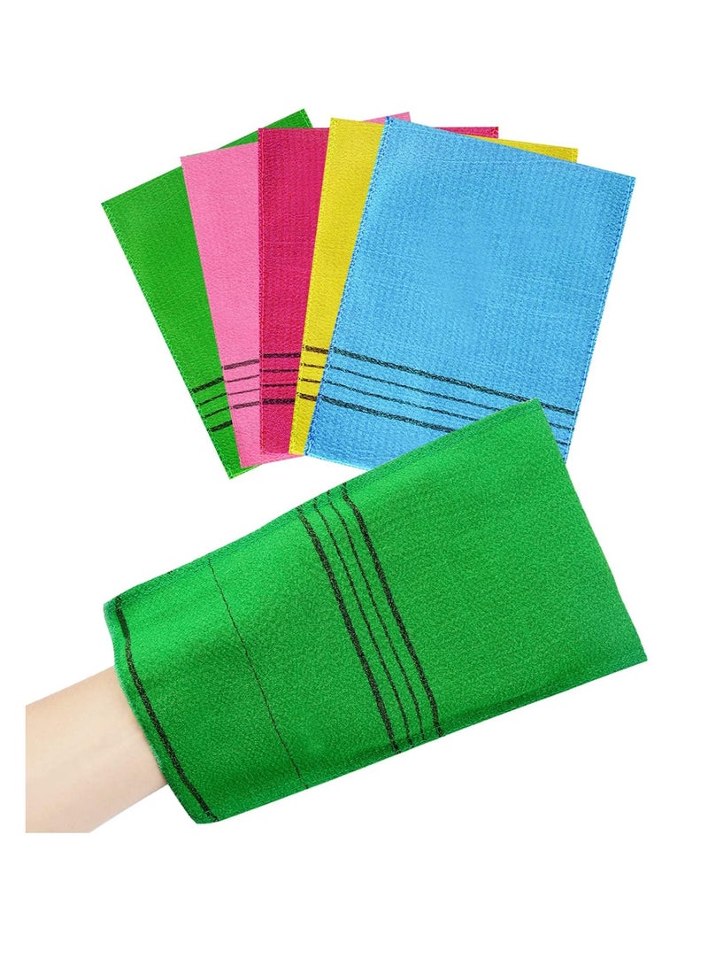 Prudiut 6 Pcs Exfoliating Washcloth, Korean Exfoliating Mitt Colorful Korean Exfoliating Cloth for Removing Dry, Large Size Exfoliating Body Scrubber Stockings Stuffers for Women - Image 1