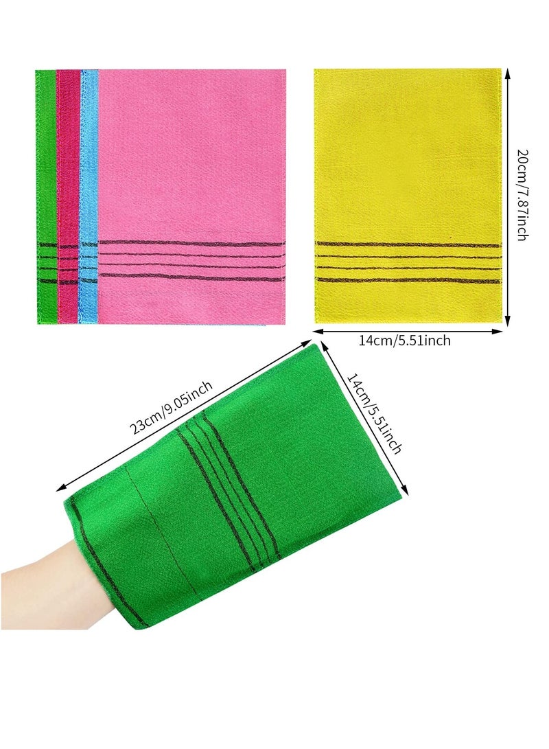 Prudiut 6 Pcs Exfoliating Washcloth, Korean Exfoliating Mitt Colorful Korean Exfoliating Cloth for Removing Dry, Large Size Exfoliating Body Scrubber Stockings Stuffers for Women - Image 4