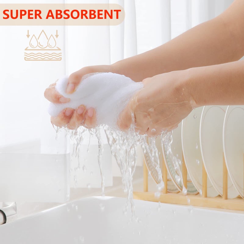 Homaxy 100% Cotton Waffle Weave Kitchen Dish Cloths  Ultra Soft Absorbent Quick Drying Dish Towels  12x12 Inches  6-Pack  White - Image 3