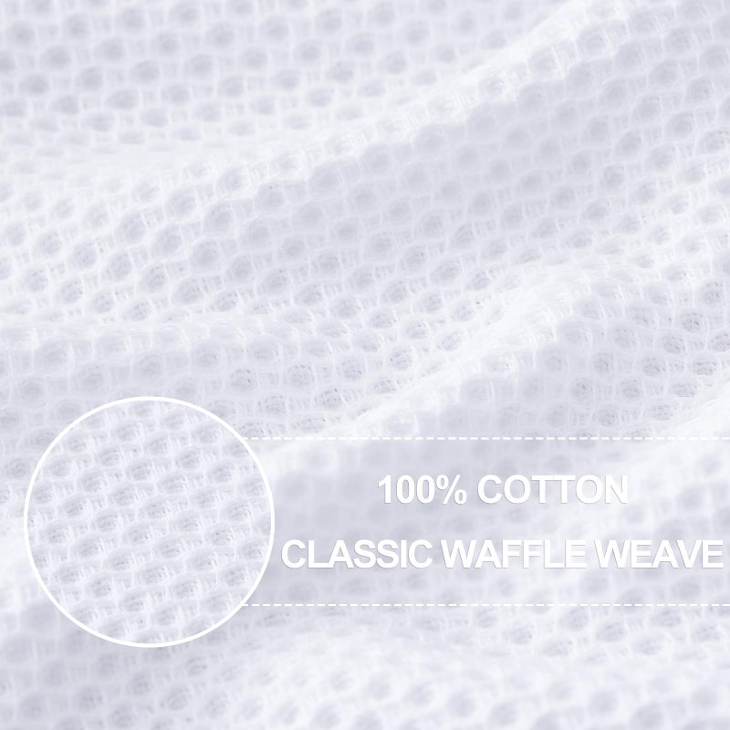 Homaxy 100% Cotton Waffle Weave Kitchen Dish Cloths  Ultra Soft Absorbent Quick Drying Dish Towels  12x12 Inches  6-Pack  White - Image 2