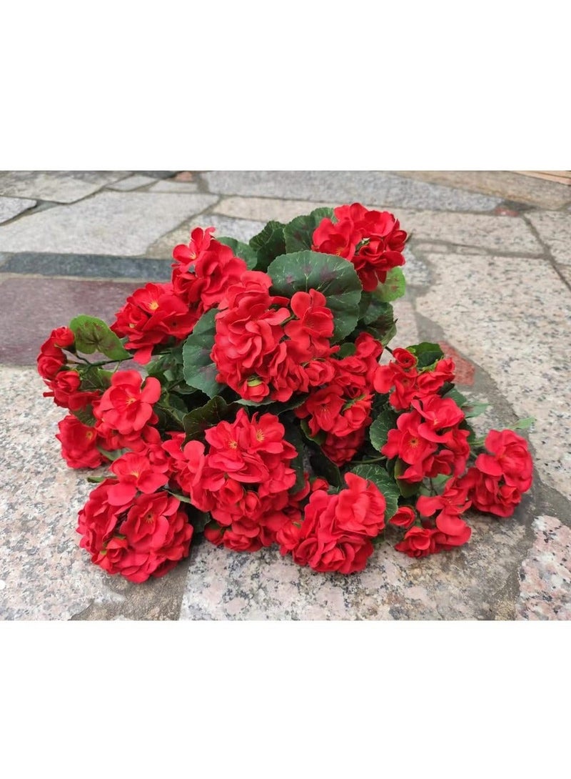 كابتن تيك SYOSI Artificial Geranium Flowers 4 Pcs Faux Geranium Bush Red 14.2 Inches Long Artificial Geraniums Silk Flowers Plant for Outdoors Garden Planter Indoor Vase Table Centerpiece - Image 2