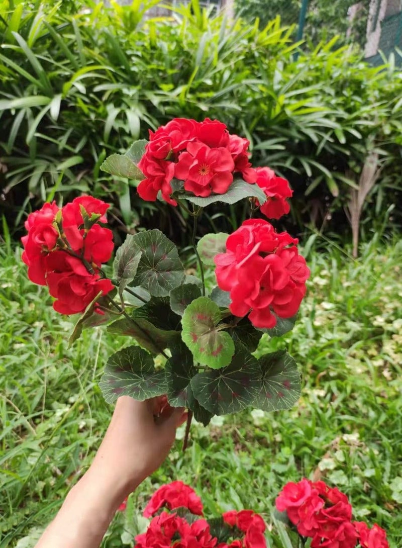 كابتن تيك SYOSI Artificial Geranium Flowers 4 Pcs Faux Geranium Bush Red 14.2 Inches Long Artificial Geraniums Silk Flowers Plant for Outdoors Garden Planter Indoor Vase Table Centerpiece - Image 5