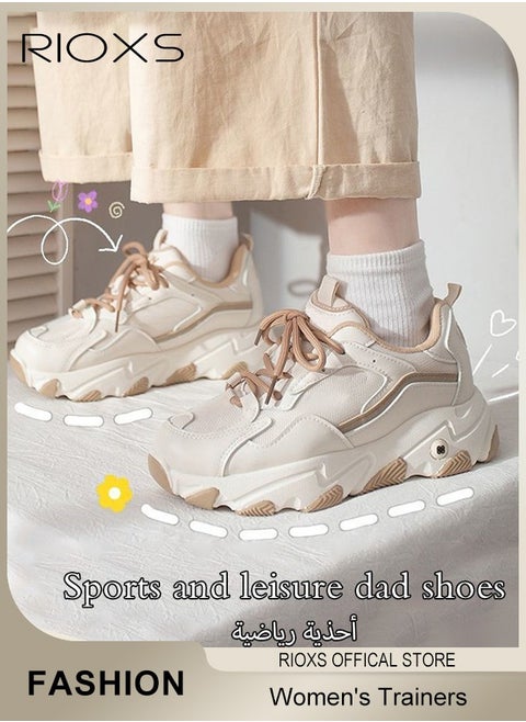 Women's Sport Shoes,Breathable Mesh Platform Sneakers,Casual Jogging Walking Shoes For Women Ladies,Comfy Low Top Sneaker,Non-slip Running Shoes,Stylish Lace-up Tennis Shoes,Walking Jogging Trainers