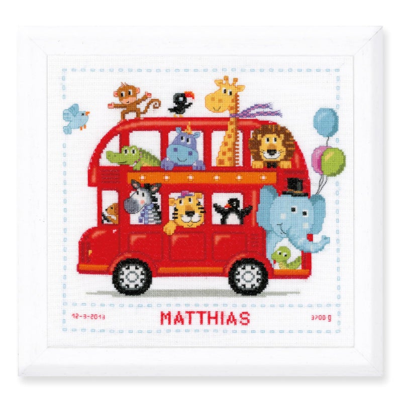 Vervaco Counted Cross Stitch Kit Safari Bus 12 x 112