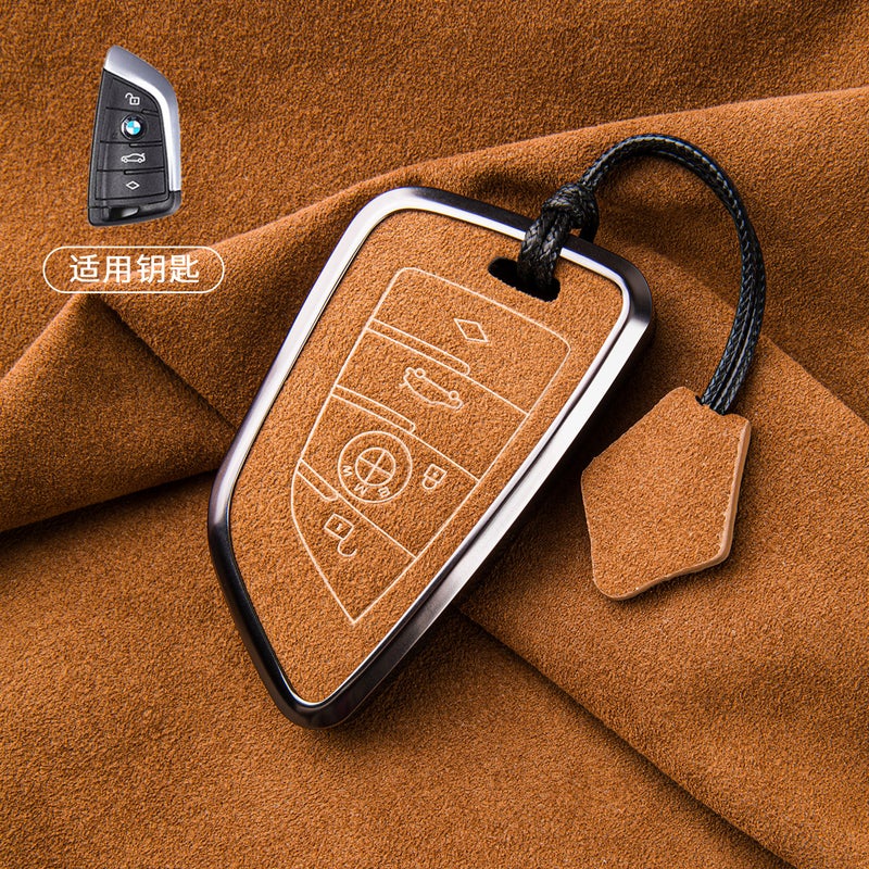 BMW Alcantara Key Case Cover for BMW 3 Series 320li, 5 Series 530, X1, X3, X5, 525 Blade Style - Image 1