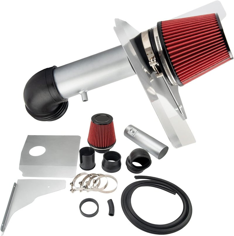 ZonCar Cold Air Intake System 3.5" High Flow Inlet for CAMARO V6 3.6L (2012-2015) - Silver - Image 1