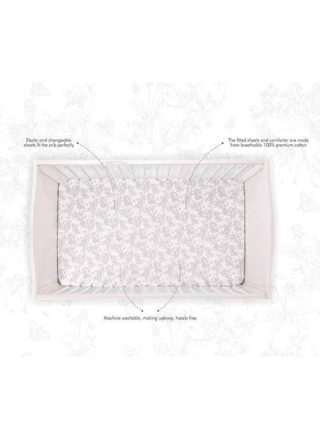 NINI Nini Baby Cot/Crib Fitted Sheet, Aura Grandeur Grey, 100% Cotton, Soft & Breathable, Includes 1 Fitted Sheet, Size Up to 70x140 cm  - Image 2