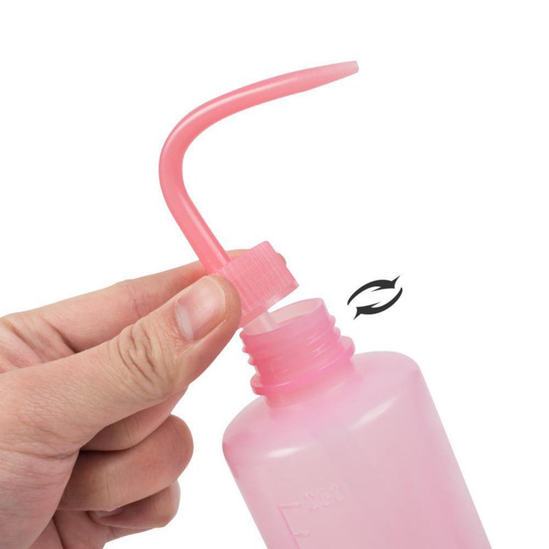 250ML Tattoo Wash Bottle Portable Tattoo Curved Spout Spray Bottle Plastic Squeeze Bottle Tool Pink - Image 5
