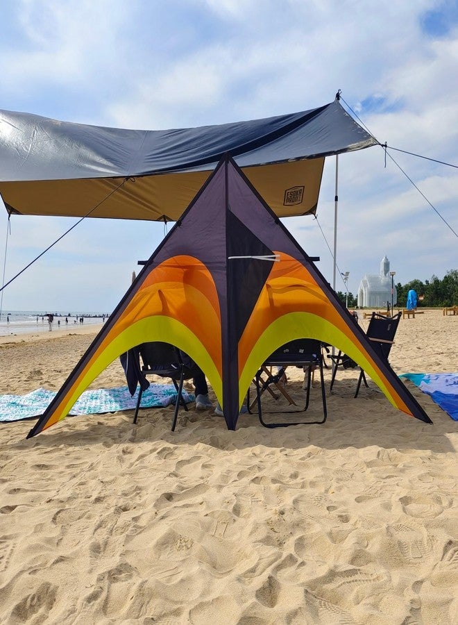 Flying Hoofer Giant Kite for Adults Easy to Fly, 9ft Huge Delta Kite Come with 98ft Tail (Black and Yellow). - Image 3