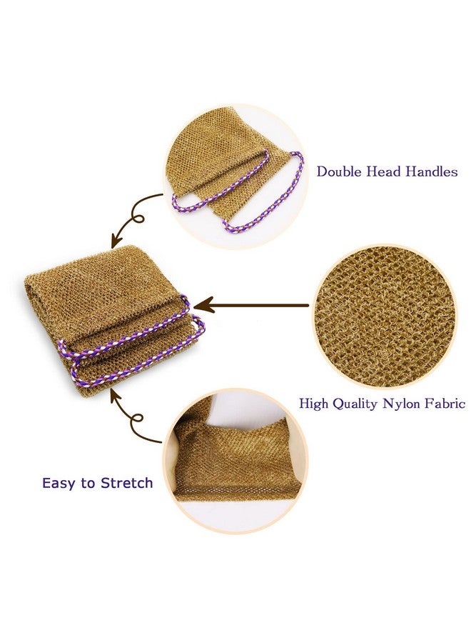 Dr.Pedi 3 Pieces African Net Sponge With Handles Long African Exfoliating Net Washcloth Bath Sponge Net Cloth Wash Net Body Back Scrubber For Shower Loofah - Image 3