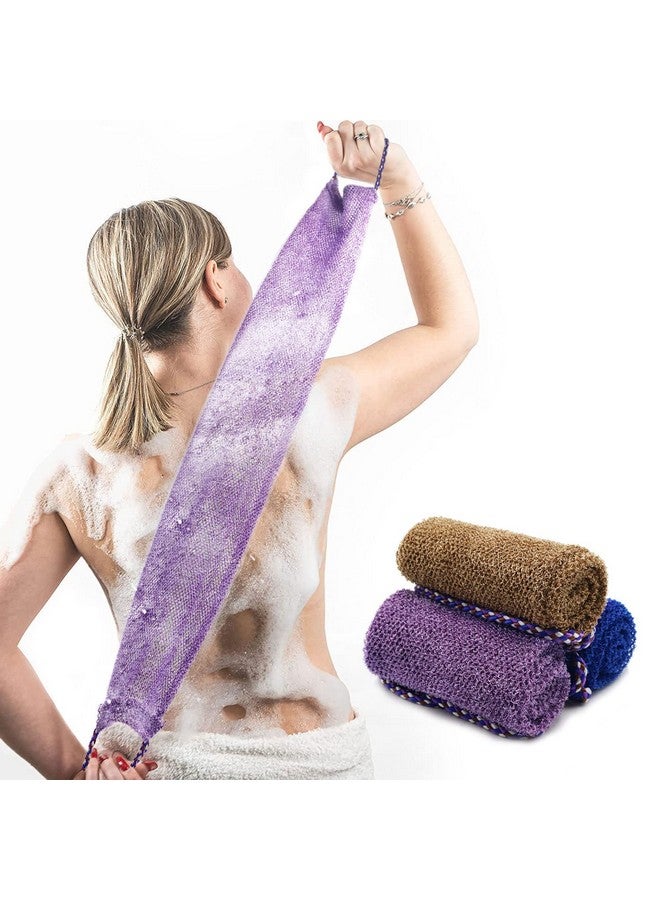 Dr.Pedi 3 Pieces African Net Sponge With Handles Long African Exfoliating Net Washcloth Bath Sponge Net Cloth Wash Net Body Back Scrubber For Shower Loofah - Image 2