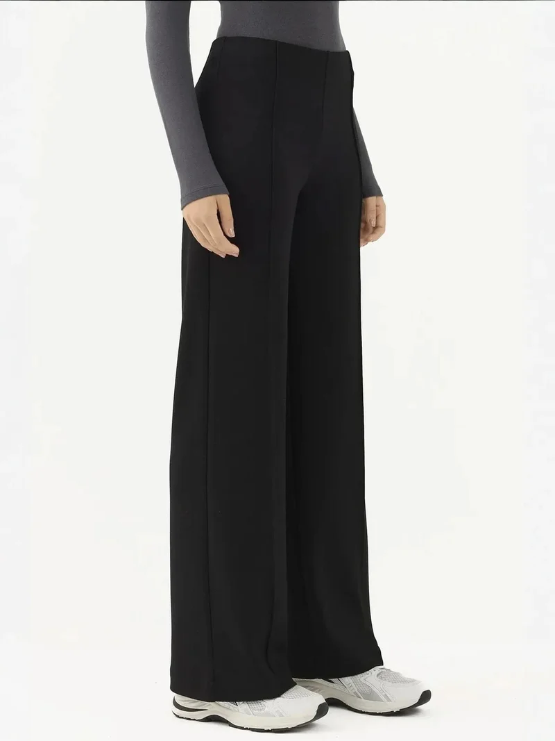 HICCUP Modal Touch Rib Detailed Wide Leg Pants