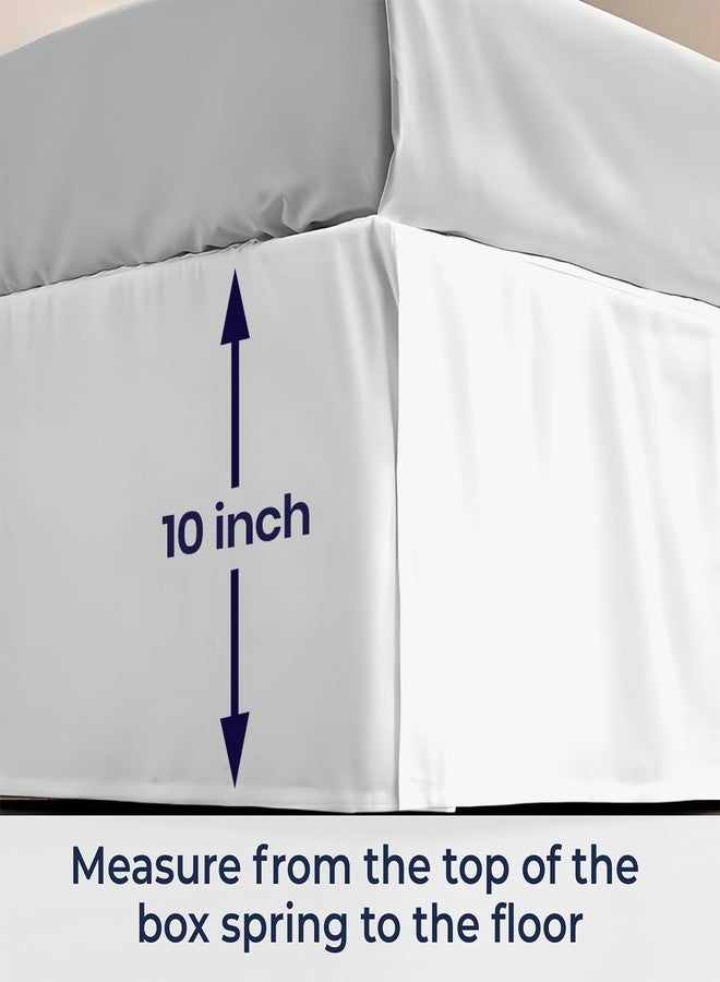 SGI Bedding 10 inch Drop Bed Skirt Queen Size - Platform Style with Secure Fit, Classic Tailored Look, Elegant Pleated Style Dust Ruffle, Split Corners, Wrinkle Resistant Microfiber - White - Image 4
