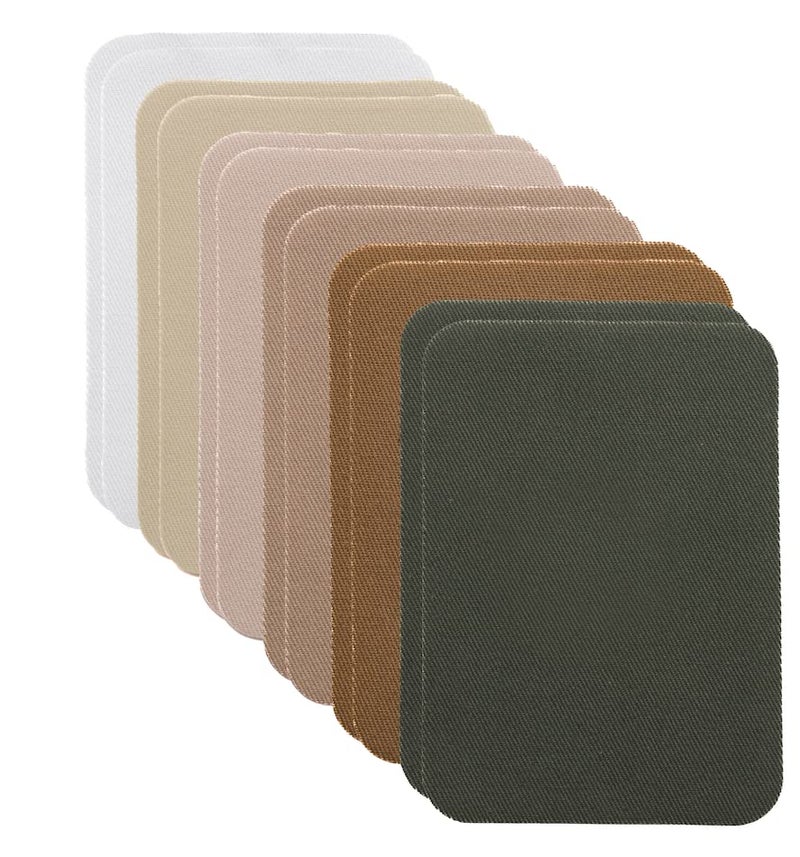 Johnson Smith Johnson & Smith Iron On Patches - 12-Piece Iron On Patch for Clothing, Pants Repair - Adhesive Fabric Patches in Rectangle Shapes - Easy to Use, No Sewing Needed - Cool Rectangle Patches â€“ Khaki - Image 2