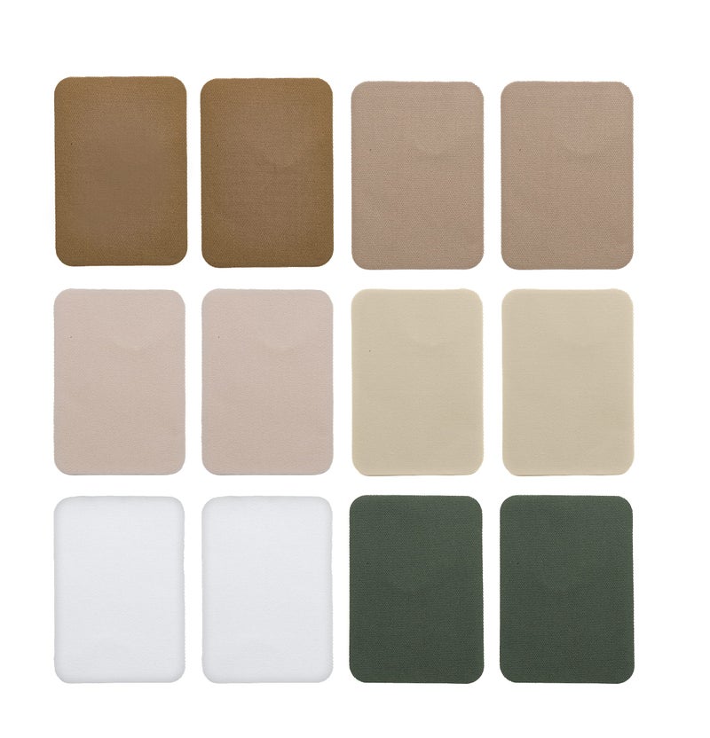 Johnson Smith Johnson & Smith Iron On Patches - 12-Piece Iron On Patch for Clothing, Pants Repair - Adhesive Fabric Patches in Rectangle Shapes - Easy to Use, No Sewing Needed - Cool Rectangle Patches â€“ Khaki - Image 1