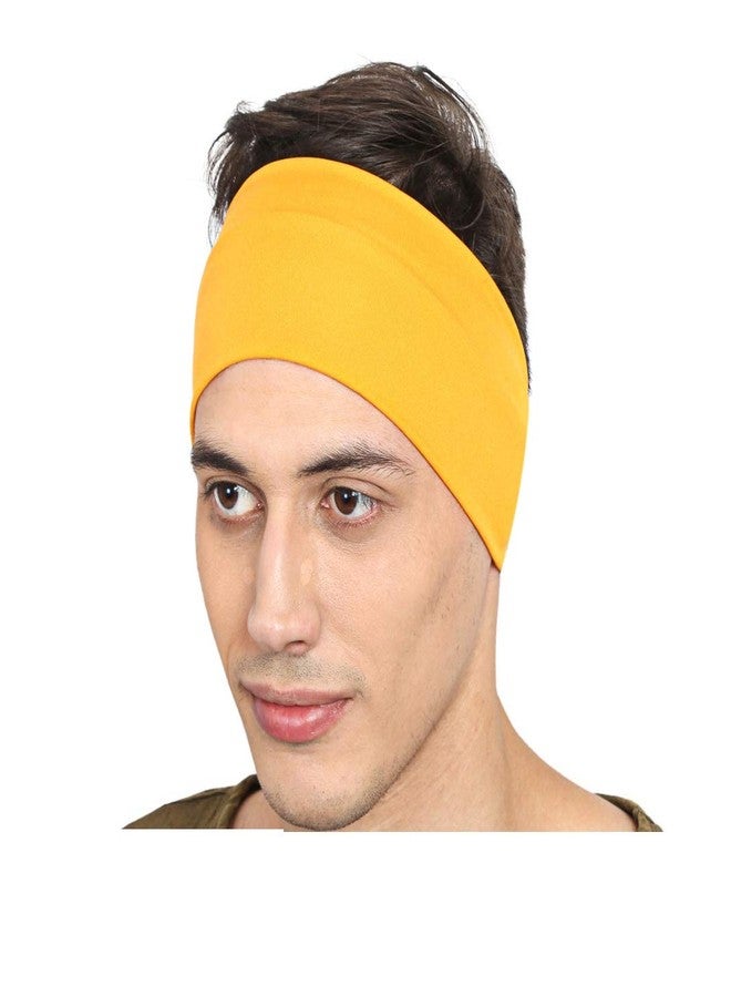 BISMAADH Unisex Microfiber Yoga Sports Non-Slip Moisture Wicking Athletic Sweatband (MUSTARD YELLOW) - Image 5