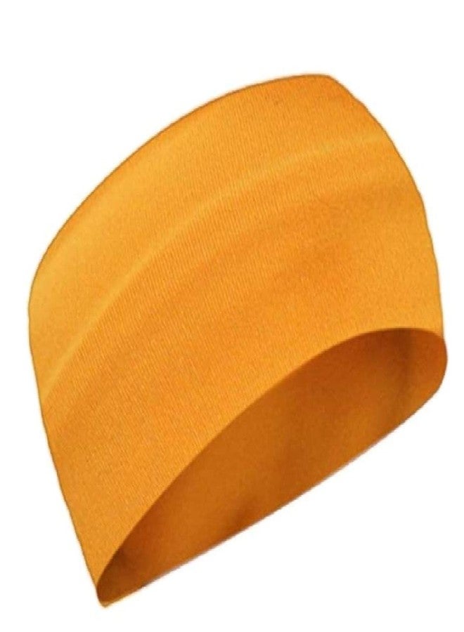 BISMAADH Unisex Microfiber Yoga Sports Non-Slip Moisture Wicking Athletic Sweatband (MUSTARD YELLOW) - Image 1