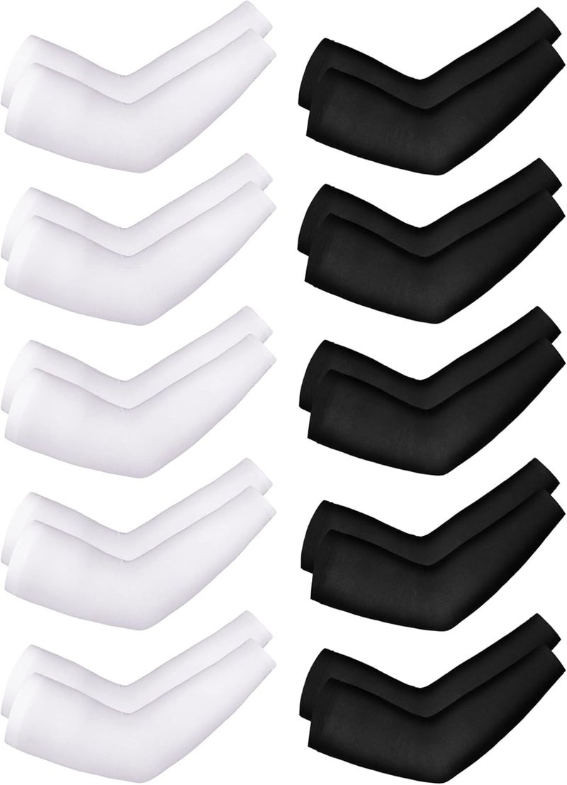 BOAO 10 Pairs UV Sun Protection Arm Sleeve for Men Women Work Cooling Compression Tattoo Cover Up Sleeves for Cycling Fishing - Image 1