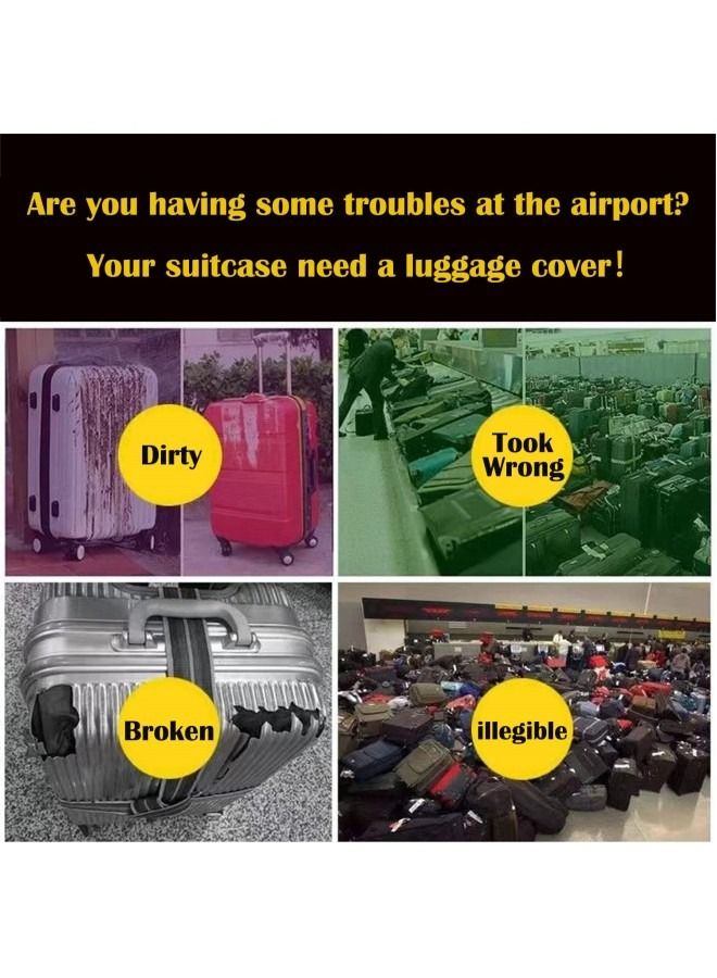 GGEROU غطاء حقيبة حماية للأمتعة للحقيبة ذات العجلات، أغطية حقائب الأمتعة مقاس 18/24/28/32 بوصة - Image 2