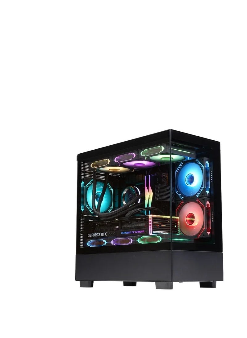 WJCOOLMAN (أسود) WJ COOLMAN BLADE ELITE 3F – علبة Micro-ATX مع 3 مراوح RGB مثبتة مسبقًا - Image 1
