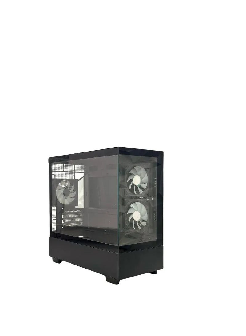 WJCOOLMAN (أسود) WJ COOLMAN BLADE ELITE 3F – علبة Micro-ATX مع 3 مراوح RGB مثبتة مسبقًا - Image 2