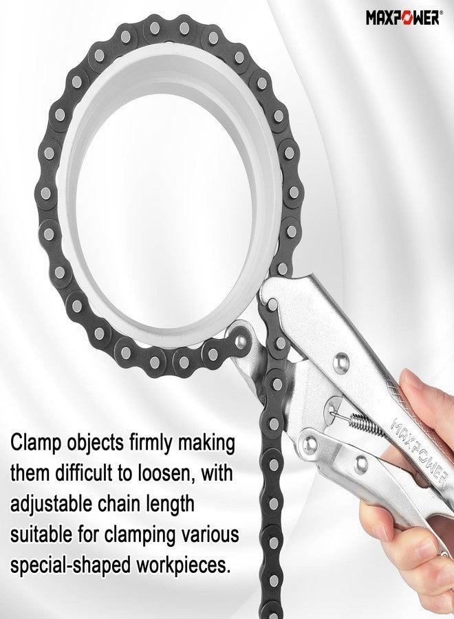 MAXPOWER Locking Chain Clamp, 9-Inch Locking Chain Pliers with 47.2” Chain, 14.2” Diameter, Quick Release - Image 5