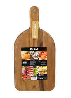 BILLI Multipurpose Acacia Wood Cutting Board with Handle Chopping Board Countertop for Kitchen Paddle Serving Tray Board  - Image 3