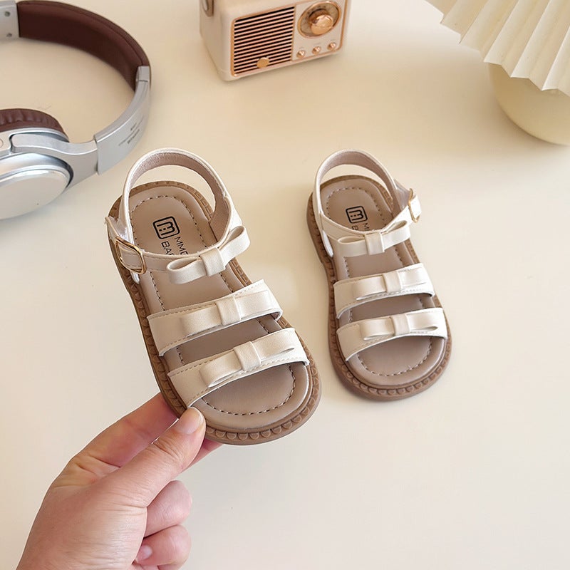 Children'S Sandals 2025 Summer Korean Style Fashionable Girl'S Bow Soft Bottom Open Toe Princess Shoes For Kindergarten - Image 4