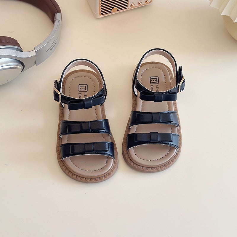 Children'S Sandals 2025 Summer Korean Style Fashionable Girl'S Bow Soft Bottom Open Toe Princess Shoes For Kindergarten - Image 5