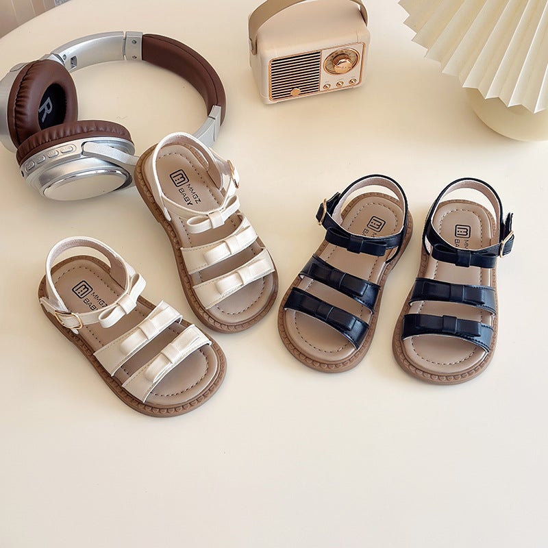 Children'S Sandals 2025 Summer Korean Style Fashionable Girl'S Bow Soft Bottom Open Toe Princess Shoes For Kindergarten - Image 2