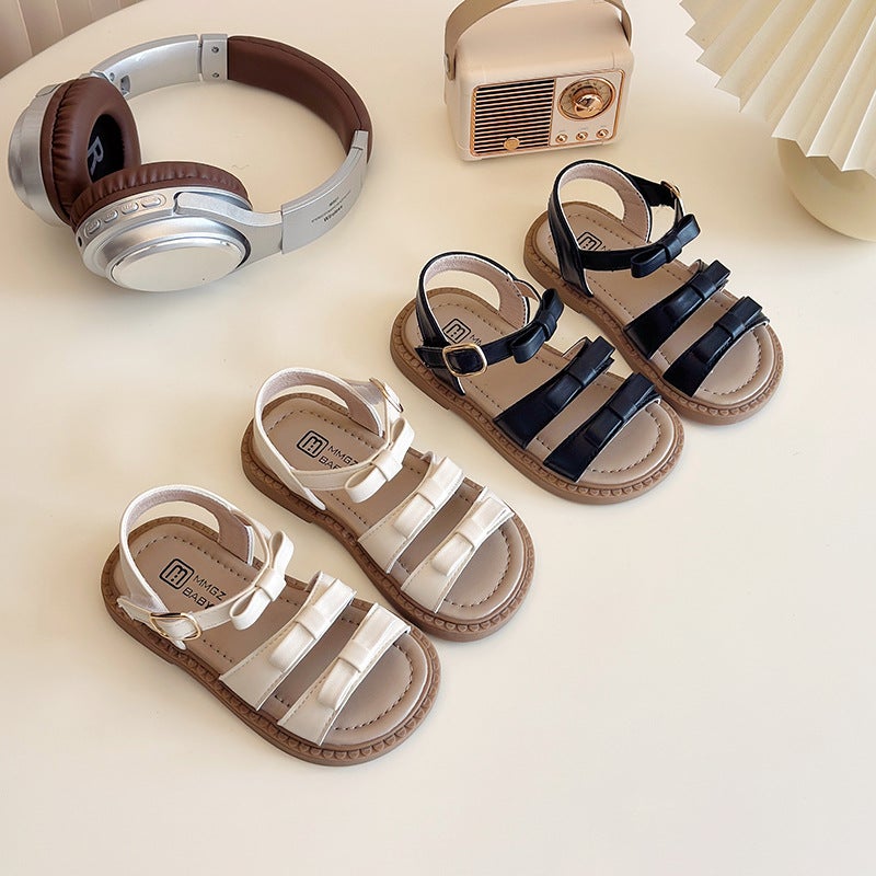 Children'S Sandals 2025 Summer Korean Style Fashionable Girl'S Bow Soft Bottom Open Toe Princess Shoes For Kindergarten - Image 3