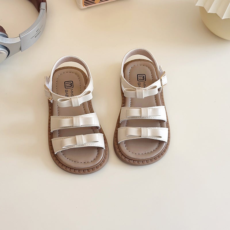 Children'S Sandals 2025 Summer Korean Style Fashionable Girl'S Bow Soft Bottom Open Toe Princess Shoes For Kindergarten - Image 1