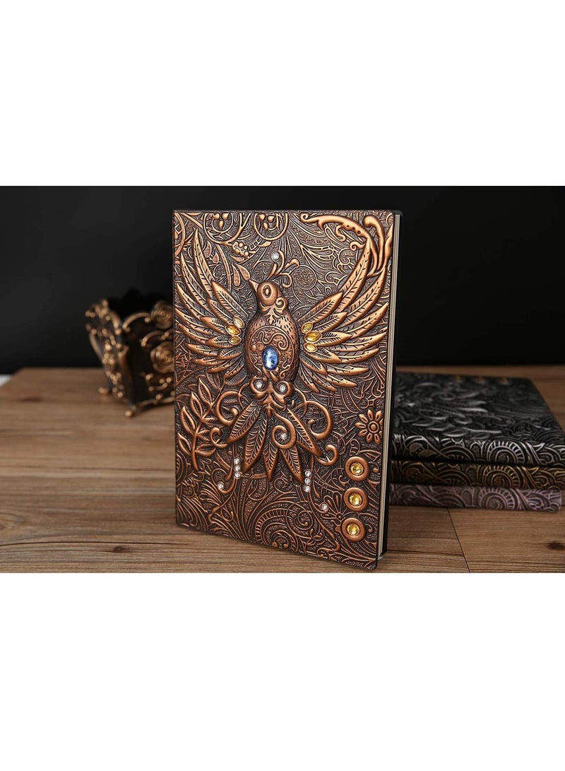 SYOSI Vintage Leather Travel Lined Ruled Hardback Diary Embossed Writing A5 Notepad - 200 Pages, Unique Birthday Anniversary Gift - Image 5