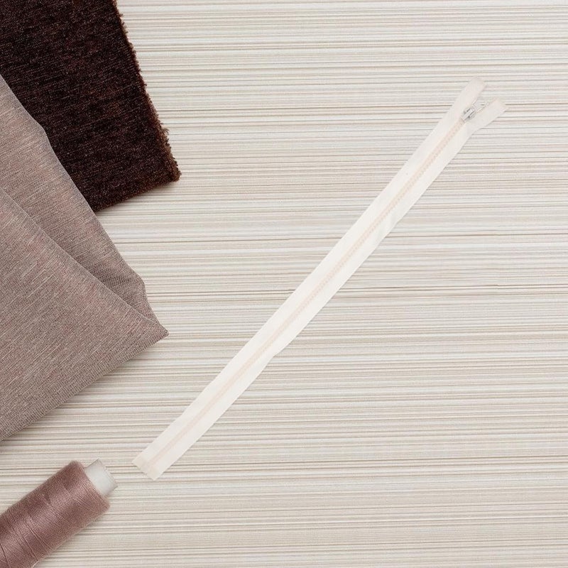 HAPINARY 4pcs Bulk Resin Zippers Large Teeth Open-end Jacket Zipper 50cm Light Beige for Sewing Garments Workwear - Image 3