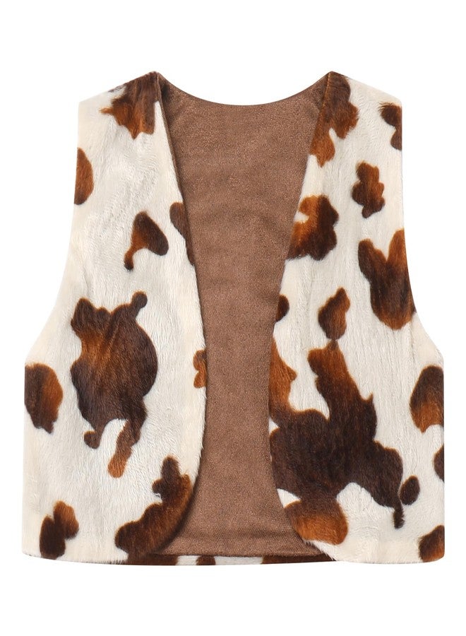 OBEEII Newborn Infant Baby Cowboy Outfit Faux Fur Vest+Pant+Banada Boys Girls Cowgirl Western Birthday Party Clothes Brown 6-12 Months - Image 2