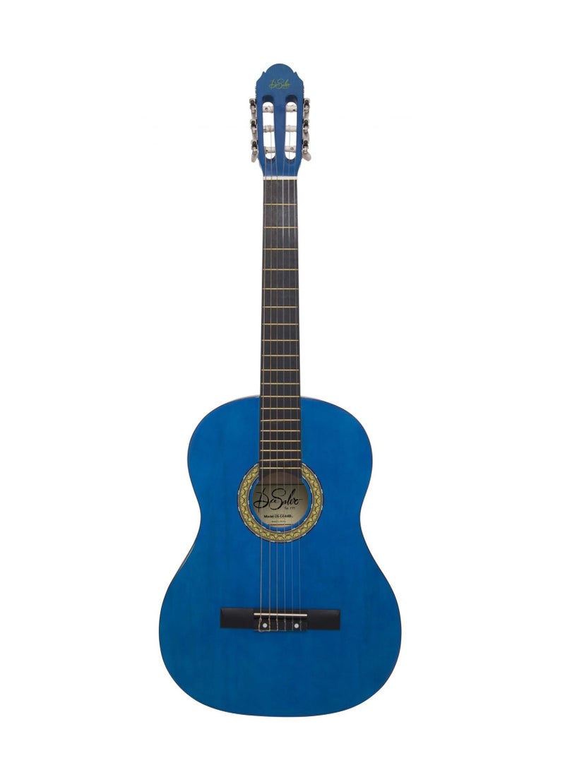 De Salvo CG34BL 3/4 Classical Guitar – Gloss Blue Nylon-String Student Model - Image 1
