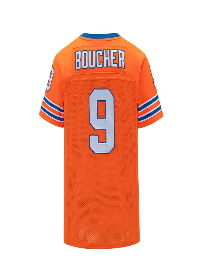cridpop Youth Bobby Boucher 9 Football Jersey for Kids 90s Theme Party, Cosplay Halloween Orange Large - Image 3
