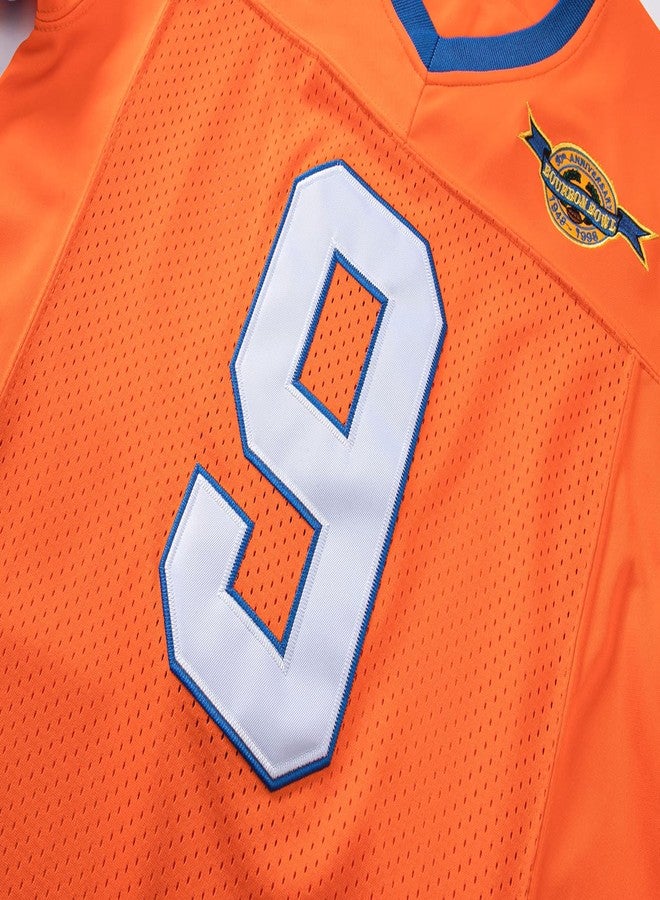 cridpop Youth Bobby Boucher 9 Football Jersey for Kids 90s Theme Party, Cosplay Halloween Orange Large - Image 2