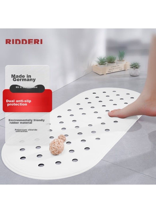 Ridder German Imported Tpe Bathroom Non-slip Mat, Toilet Anti-slip Floor Mat, Round Hole Hollow Milk White Color 36*80cm - Image 1