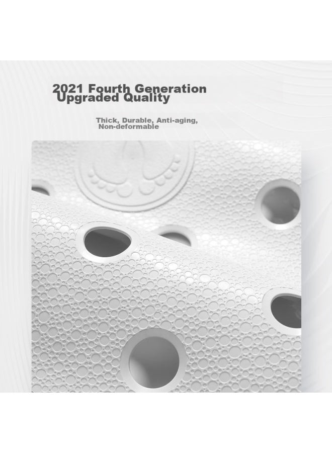 Ridder German Imported Tpe Bathroom Non-slip Mat, Toilet Anti-slip Floor Mat, Round Hole Hollow Milk White Color 36*80cm - Image 2