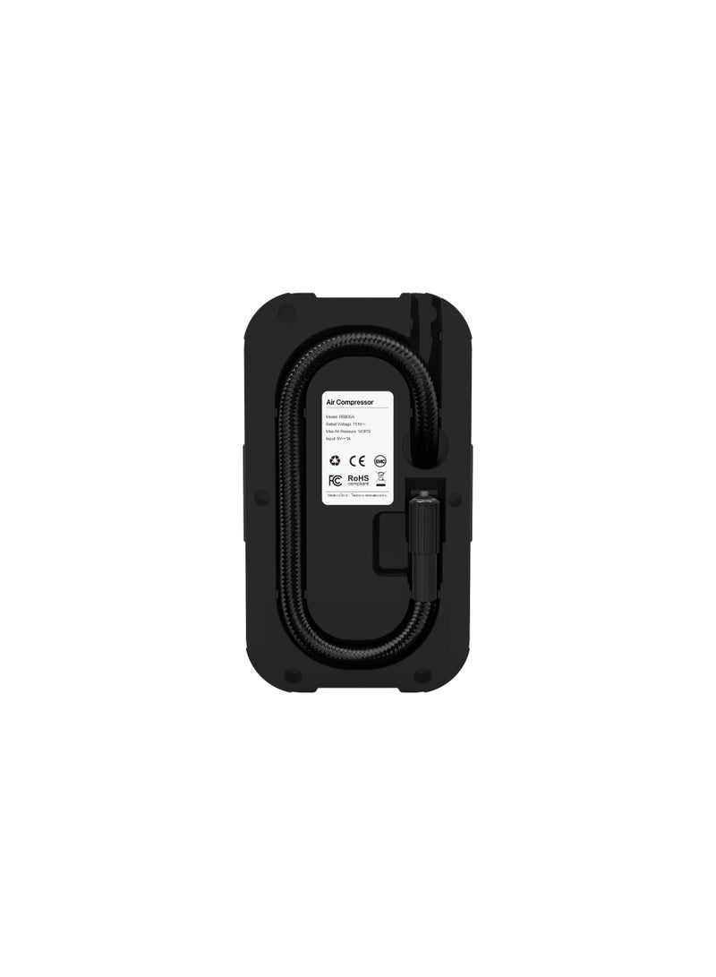 porodo Airo Car Tire Inflator Battery Capacity 1300mAh x3 /Switchable Inflation Mode /Cigarette Lighter Powered Built-in Flash Light / Cylinder Diameter 19mm / Automatic Delay Shutdown / Working Time 20 Minutes Max - Black - Image 3