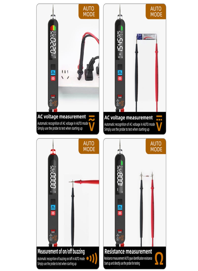BSIDE 2in1 Handheld Multimeter Electrical Test Pen Digital 6000 Counts Multimeter Leakage Test Pen Digital Color LCD Display Professional Voltage Current Capacitance Resistance Frequency Diode Duty Cycle - Image 5