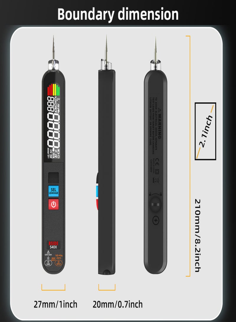 BSIDE 2in1 Handheld Multimeter Electrical Test Pen Digital 6000 Counts Multimeter Leakage Test Pen Digital Color LCD Display Professional Voltage Current Capacitance Resistance Frequency Diode Duty Cycle - Image 3