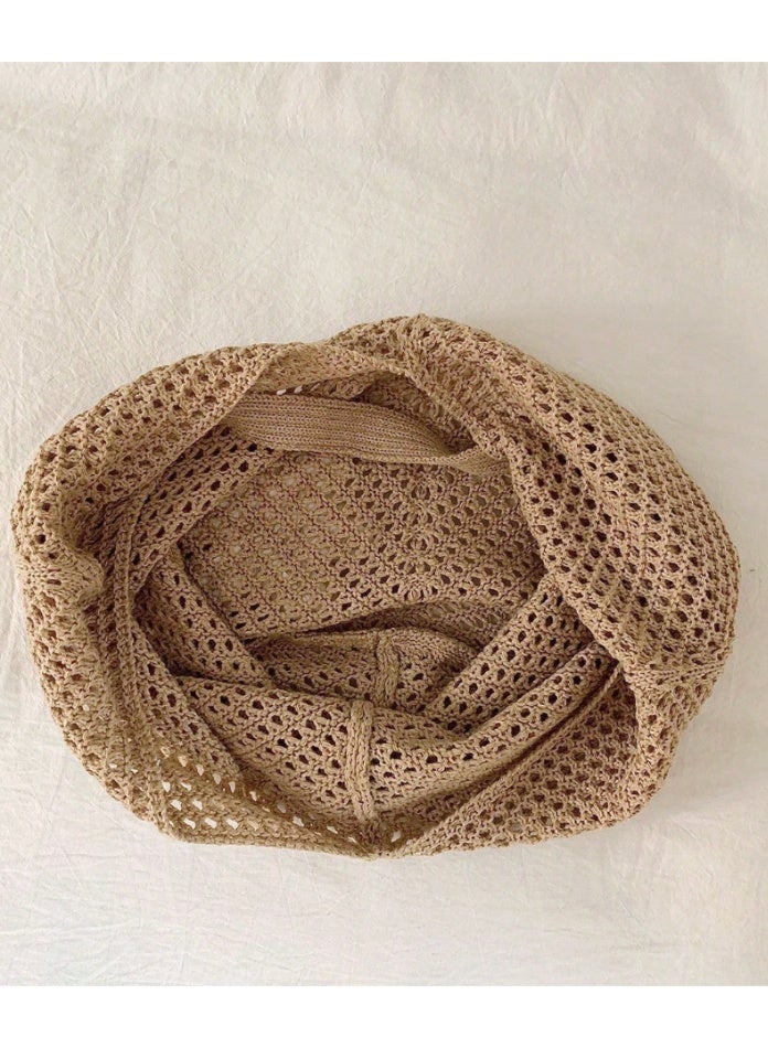 شي إن حقيبة يد شاطئ بوهيمية  حقيبة تسوق مجوفة ذات سعة كبيرة - Image 4