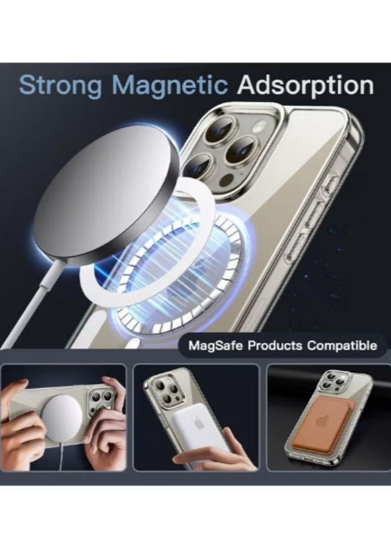 15 Pro Max Magsafe Case Clear【N52 Stronger Magnets】【Shockproof Military-Grade Protection】Anti-Yellow&Anti-Scratch, Ultra Slim, Magnetic Magsafe Cover for iPhone 15 Pro Max 6.7inch Clear Clear  - Image 5
